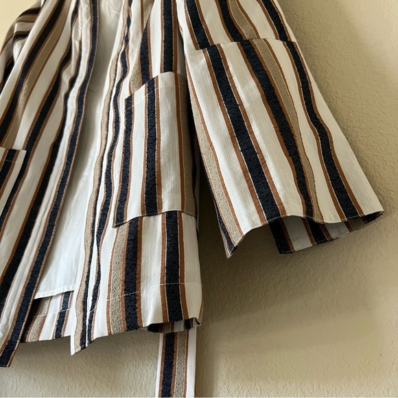 Prem the Label Striped Neutral Blazer Shorts Suit Set, size S - Picture 11 of 16